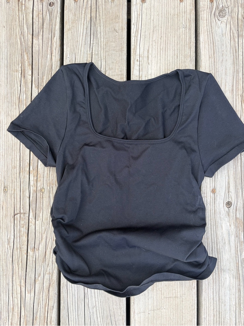 Amazon Black Scoop Neck Short Sleeve Top